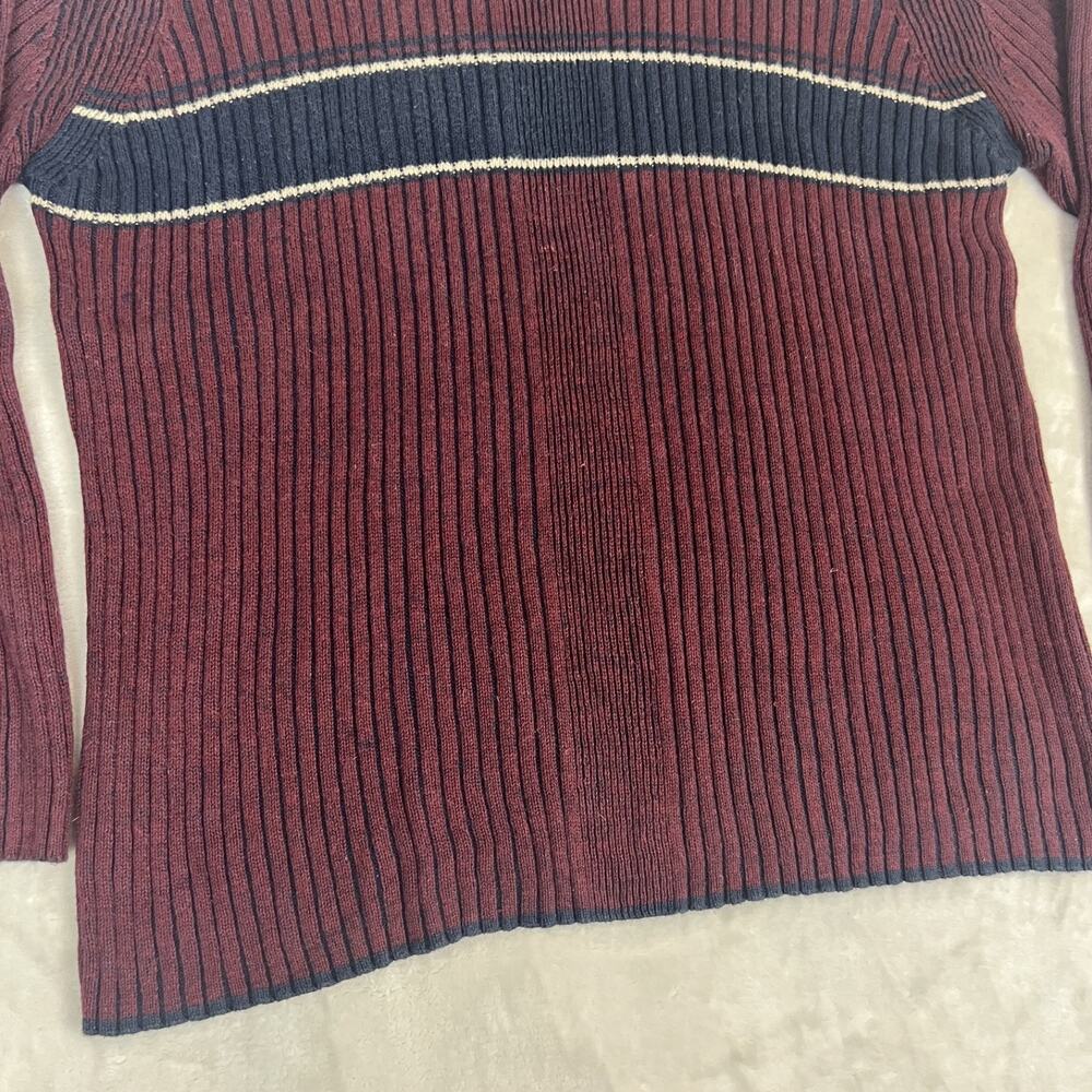 VTG Ribbed Sweater Mens Large Red Grunge Preppy Ivy League Retro Y2K Normcore - Picture 6 of 10